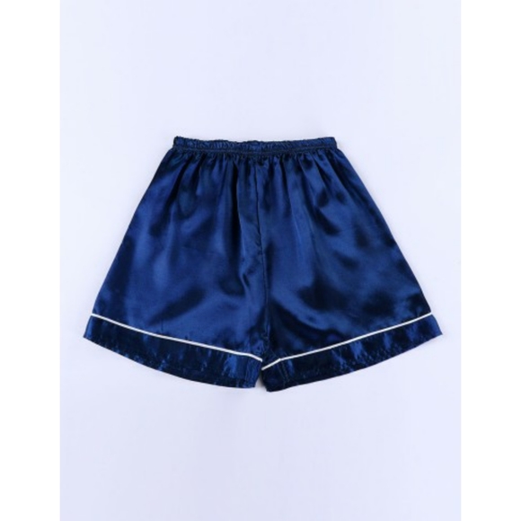 Navy piped trim sleepwear set - Picture 6 of 8